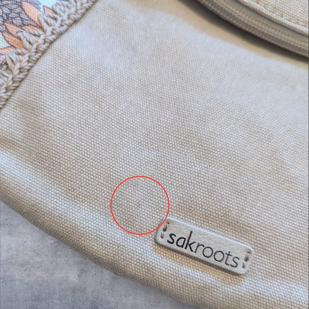 Sakroots Beige Canvas Crossbody with Floral Accent - Picture 10 of 11